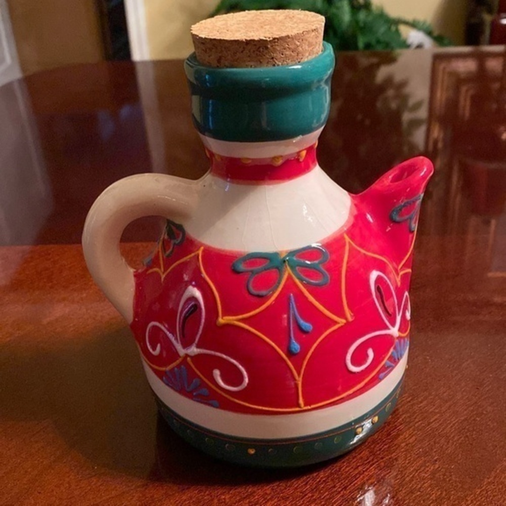 Handpainted in Spain pitcher 7”‎ tall about 16” diameter